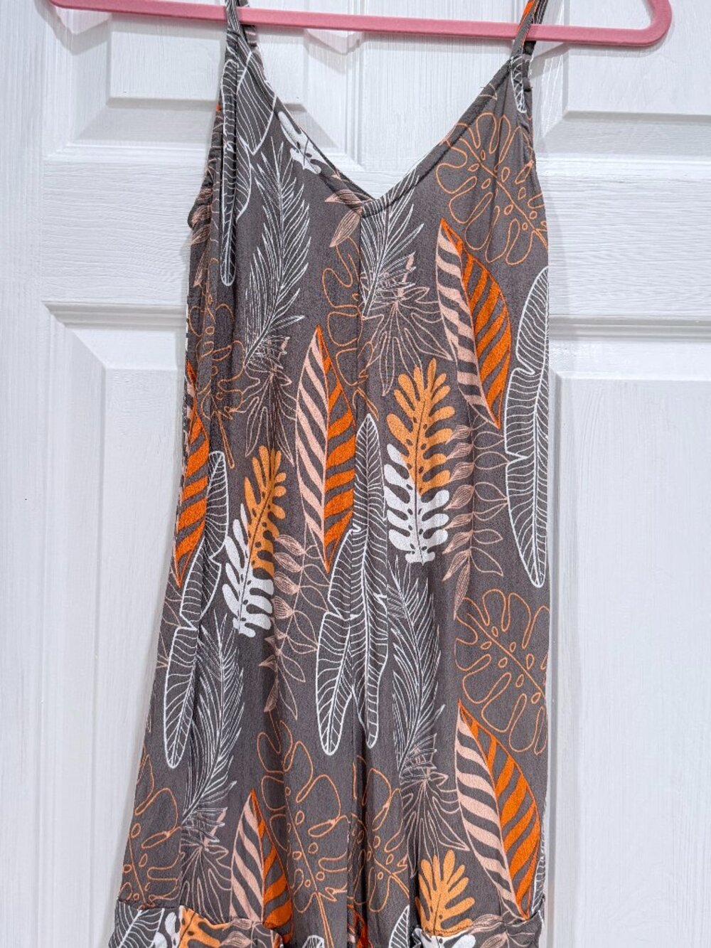 Fighting Eel Ava Sky gray romper finn painted palms sz XS